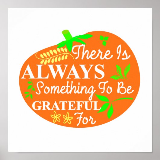 Thanksgiving Altijd grateful pomkin Typografie Poster (Voorkant)