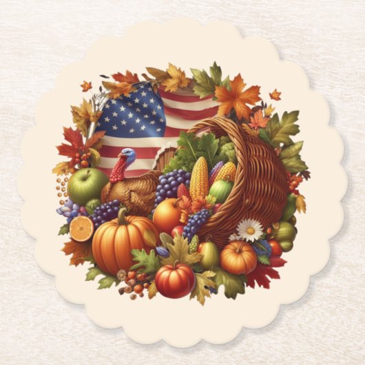 Thanksgiving/Amerikaans/Turkije/Herfst Kartonnen Onderzetters (Voorkant)