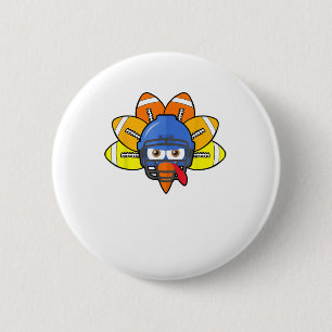 Thanksgiving Amerikaanse Football Jeugd Shirt, Tur Ronde Button 5,7 Cm