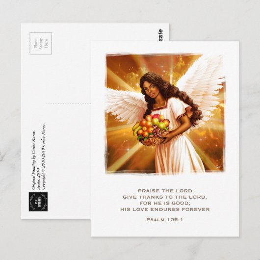 Thanksgiving. Angel Painting Briefkaart (Voorkant / Achterkant)