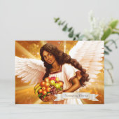 Thanksgiving. Angel Painting Feestdagenkaart (Staand voorkant)