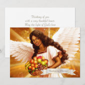 Thanksgiving. Angel Painting Feestdagenkaart (Voorkant / Achterkant)