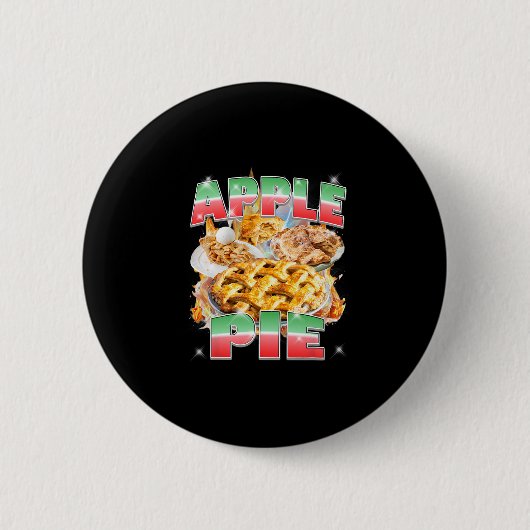 Thanksgiving Appeltaart Bootleg 90's Rap Rock Vint Ronde Button 5,7 Cm (Voorkant)