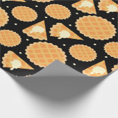 Thanksgiving appeltaart dessert voedsel met patroo cadeaupapier (Hoek)