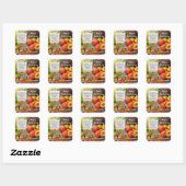 Thanksgiving Apple Basket Vierkante Sticker (Vel)