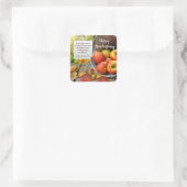 Thanksgiving Apple Basket Vierkante Sticker (Tas)