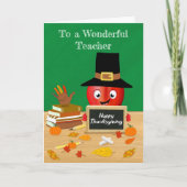 Thanksgiving Apple op het bureau van de leerkracht Kaart (Voorkant)