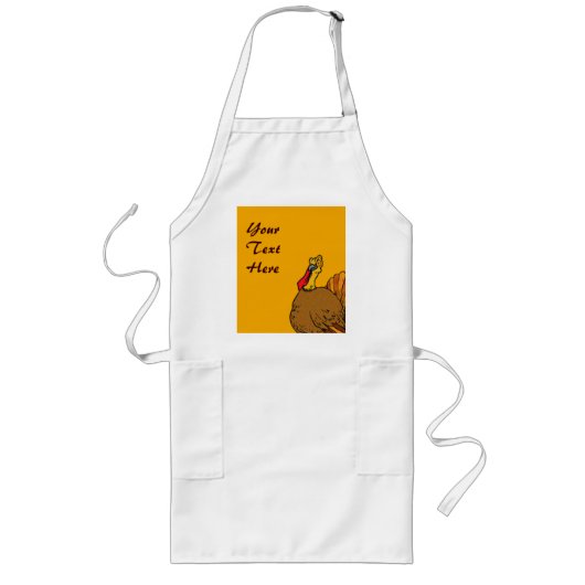 Thanksgiving Apron Lang Schort (Voorkant)