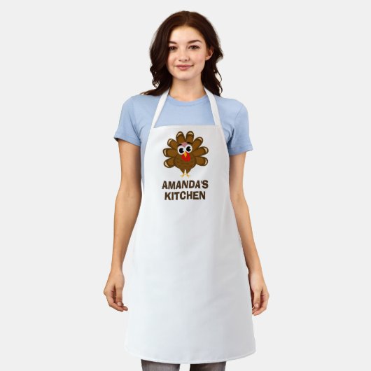 Thanksgiving apron met grappig afbeelding van de t schort (Gedragen)