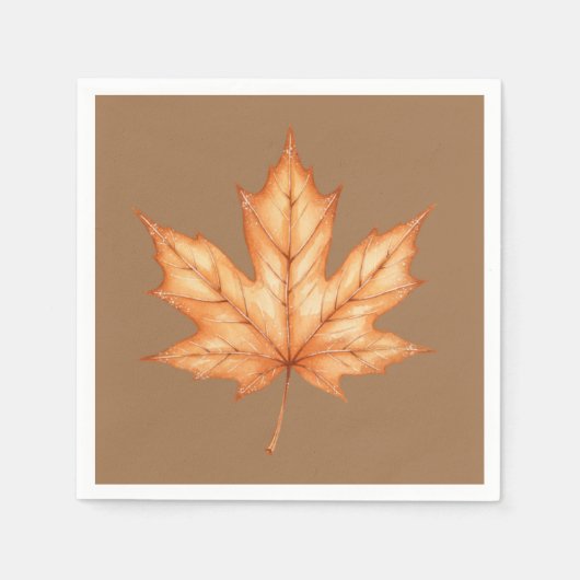 Thanksgiving Aquarel Herfstblad Servet (Voorkant)