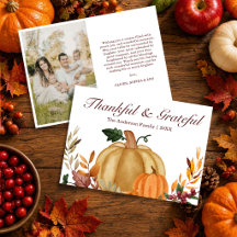 Thanksgiving Aquarel Pompoen Herfst Foto