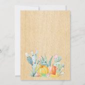 Thanksgiving Aquarel Woestijn Cactus Pompoen Kaart (Achterkant)