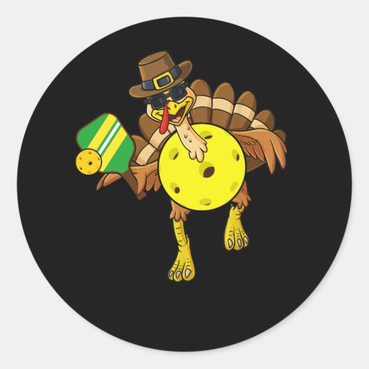 Thanksgiving augurk bal pelgrim Turkije spelen pi Ronde Sticker (Voorkant)
