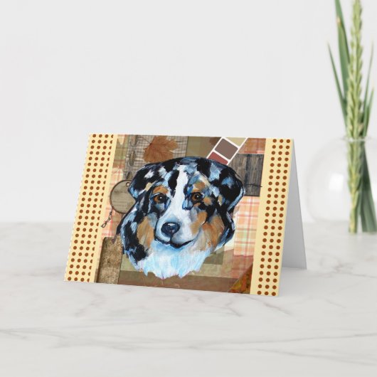 THANKSGIVING AUSTRALIAN SHEPHERD FEESTDAGEN KAART (Voorkant)