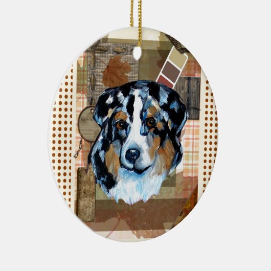 THANKSGIVING AUSTRALIAN SHEPHERD KERAMISCH ORNAMENT (Rechts)