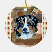 THANKSGIVING AUSTRALIAN SHEPHERD KERAMISCH ORNAMENT (Voorkant)