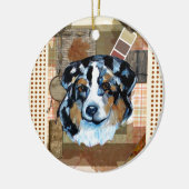 THANKSGIVING AUSTRALIAN SHEPHERD KERAMISCH ORNAMENT (Links)