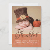 Thanksgiving Autumn Baby Birth Foto Aankondiging (Voorkant)