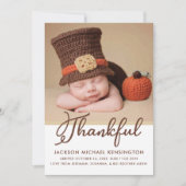 Thanksgiving Autumn Baby Birth Foto Aankondiging (Voorkant)