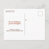 Thanksgiving Autumn Baby Birth Foto Aankondigingskaart (Achterkant)