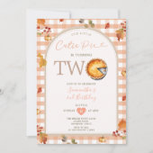 Thanksgiving Autumn Cutie Pie Gingham 2e verjaarda Kaart (Voorkant)