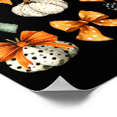 Thanksgiving Autumn Fall Leaves Coquette Bow Pumpk Poster (Hoek)