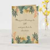 Thanksgiving Autumn Fall Vintage Card Kaart (Gele Bloem)