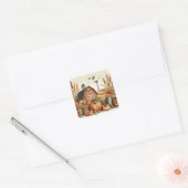 Thanksgiving Autumn Harvest Vierkante Sticker (Envelop)