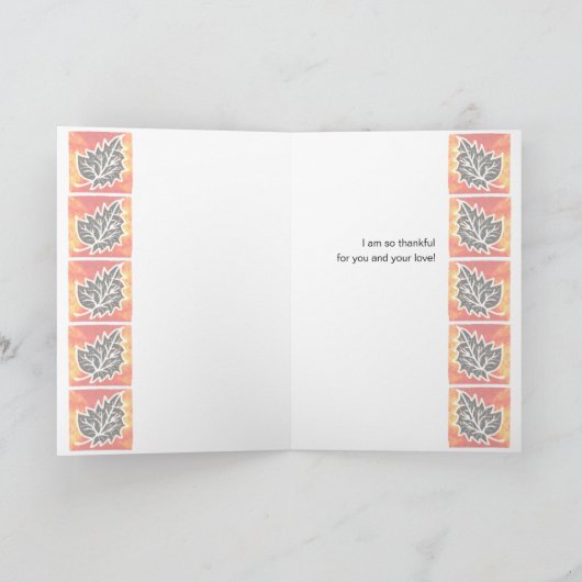 Thanksgiving Autumn Leaf Kaart voor Partner (Binnen)