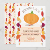 Thanksgiving Autumn Leaves Fun Pumpkin Cartoon Kaart (Voorkant / Achterkant)