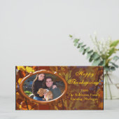 Thanksgiving Autumn Photo Card, aangepaste begroet Feestdagenkaart (Staand voorkant)
