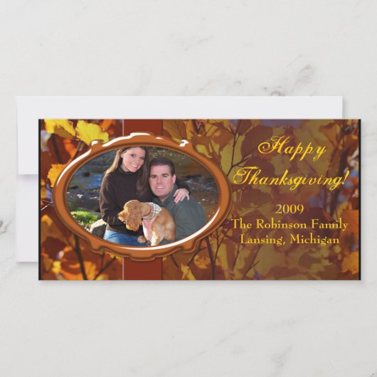 Thanksgiving Autumn Photo Card, aangepaste begroet Feestdagenkaart (Voorkant)