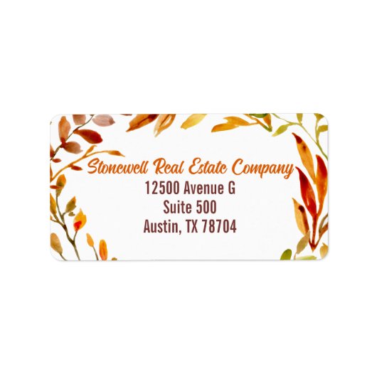 Thanksgiving Autumn verlaat zakelijk retouradres Etiket (Voorkant)