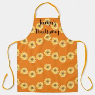 Thanksgiving Autumnal Zonnebloemen Gepersonaliseer Schort