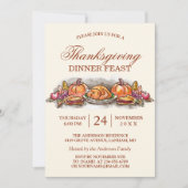 Thanksgiving avondeten met pompoen in Turkije Kaart (Voorkant)