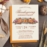 Thanksgiving avondeten met pompoen in Turkije Kaart<br><div class="desc">Of u nu een intiem diner of een groot feest plant, het uitnodigende ontwerp zet de toon voor een heerlijke bijeenkomst gevuld met dankbaarheid en heerlijk eten. En vergeet niet, u kunt kiezen voor digitale download, waardoor het een fluitje van een cent is om uitnodigingen te versturen en ervoor te...</div>