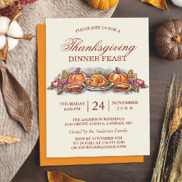 Thanksgiving avondeten met pompoen in Turkije Kaart