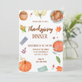 Thanksgiving avondeten met pompoen in Turkije Kaart (Staand voorkant)