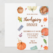 Thanksgiving avondeten met pompoen in Turkije Kaart (Voorkant / Achterkant)