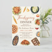 Thanksgiving avondeten met pompoen in Turkije Kaart (Staand voorkant)