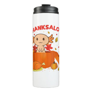 Thanksgiving Axolotl Thanksalotl Salamander Turkij Thermosbeker