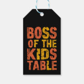 Thanksgiving baas van de Kinder Tafel Turkije Dag Cadeaulabel (Achterkant)