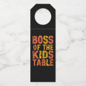 Thanksgiving baas van de Kinder Tafel Turkije Dag Flessenhanger (Voorkant)