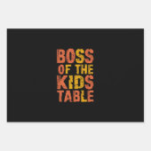 Thanksgiving baas van de Kinder Tafel Turkije Dag Inpakpapier Vel (Voorkant)