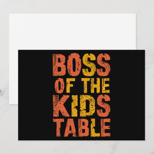 Thanksgiving Baas Van De Kinderen Tafel Kalkoen Da Feestdagenkaart (Voorkant / Achterkant)