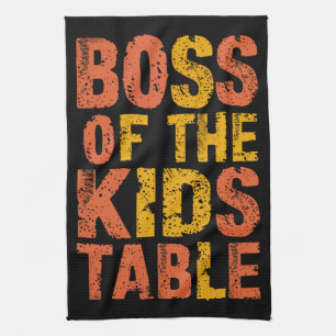 Thanksgiving Baas Van De Kinderen Tafel Turkey Dag Theedoek