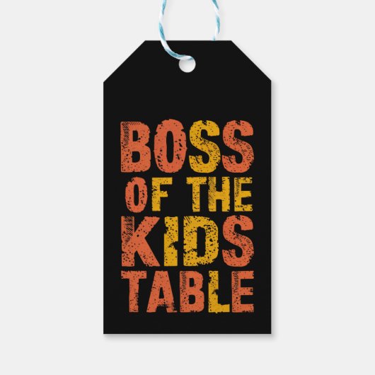 Thanksgiving Baas Van De Kinderen Tafel Turkey Day Cadeaulabel (Achterkant)
