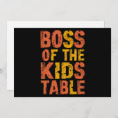 Thanksgiving Baas Van De Kinderen Tafel Turkey Day Feestdagenkaart (Voorkant / Achterkant)