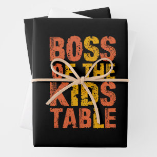 Thanksgiving Baas Van De Kinderen Tafel Turkey Day Inpakpapier Vel