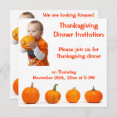 Thanksgiving Baby en pompoenen Kaart (Voorkant / Achterkant)